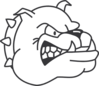 Angry Bulldog Outline Clip Art